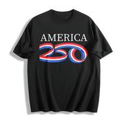 America 250 Independence Day Cotton T-Shirt in Black