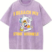 I Bleach My Stink Wrinkle vintage washed oversized T-shirt in Purple