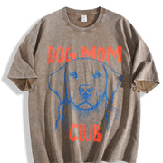 Dog Mom Club Vintage Washed T-Shirt in Brown