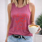 Margarita Cocktail Club Est 1963 Crew-neck Sleeveless Vest Women's Color Cotton Tank Top in Red