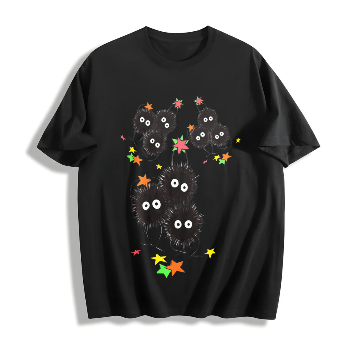 Studio Ghibli Soot Sprites Cotton T-Shirt in Black