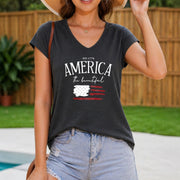 And Stretchy Sleeveless Tank for with a V-neck Women's Color Cotton Tank Top in Gray
