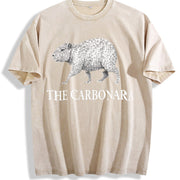 The Carbonara Cappybara 90s Vintage Washed T-Shirt in Beige