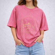 Velaris City Of Starlight vintage washed oversized T-shirt in Red