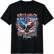 USA 250 Years of Freedom Eagle Cotton T-Shirt in Black