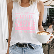 Je Suis Gentille Patiente Drôle Douce Agréable Women's Color Cotton Tank Top in White