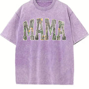 Hunting Mama Camo Western Mom Camo vintage washed oversized T-shirt in Purple