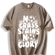 No Grass Stains No Glory Vintage Washed T-Shirt in Brown
