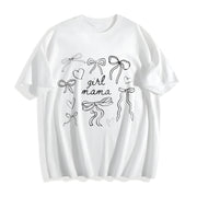 Coquette Girl Mama Girl Mama Mothers Day Cotton T-Shirt in White