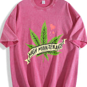 High Maintenance Weed 420 vintage washed oversized T-shirt in Red