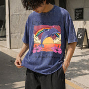 Undiagnosed Dolphin Vintage Washed T-Shirt in Blue