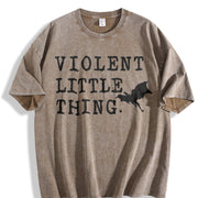 Violent Little Thing Basgiath War College Fourth Wing vintage washed oversized T-shirt in Brown