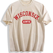 Wisconsin Auntie for Wisconsin Auntie Vintage Washed T-Shirt in Beige