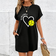 Heart-shaped Dress Cotton T-Shirt in Black