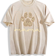 Dog Mama vintage washed oversized T-shirt in Beige