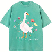 Mama Goose Silly Goose Vintage Washed T-Shirt in Blue