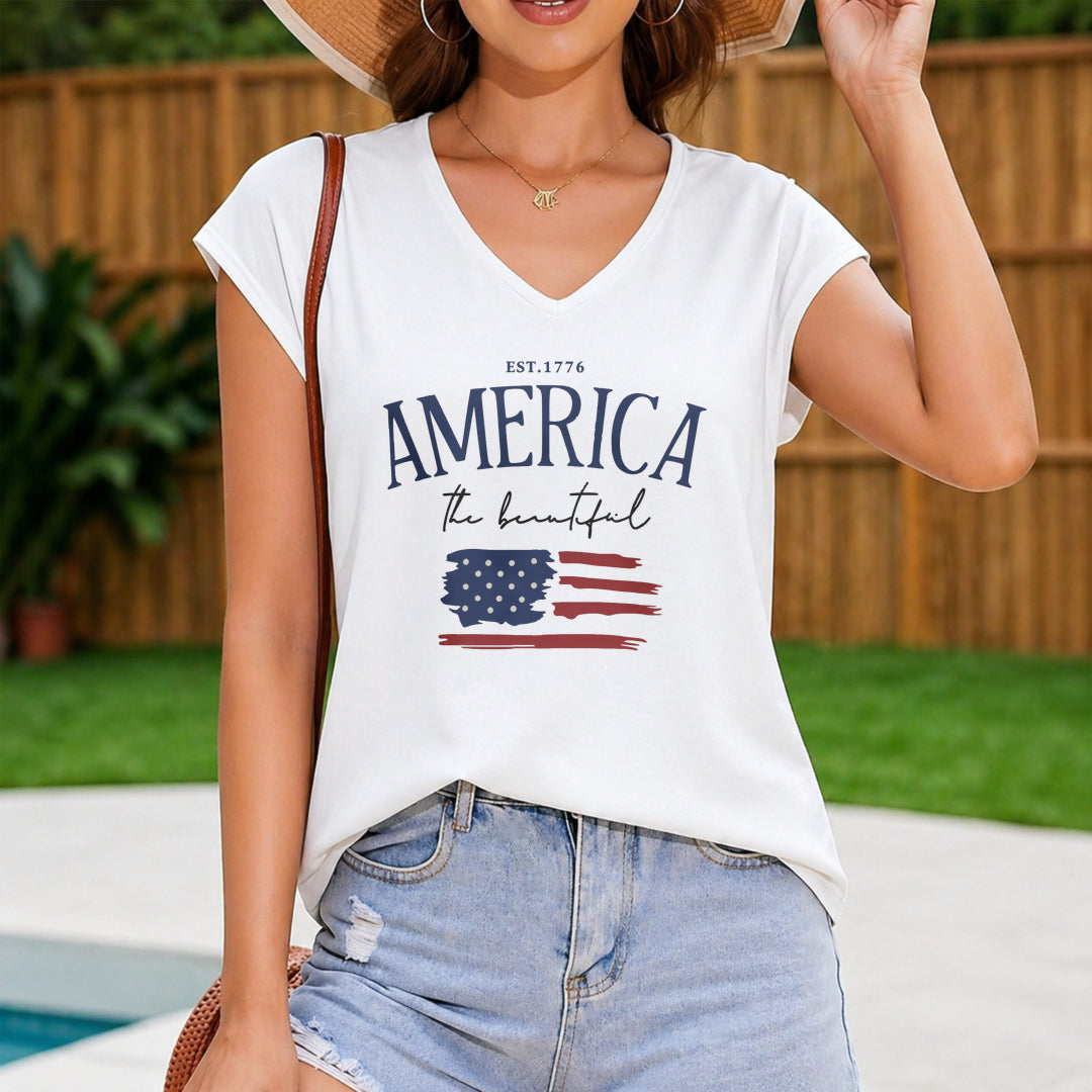 And Stretchy Sleeveless Tank for with a V-neck Women's Color Cotton Tank Top in White