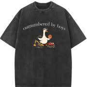 Outnumbered by Boys Vintage Washed T-Shirt in Black