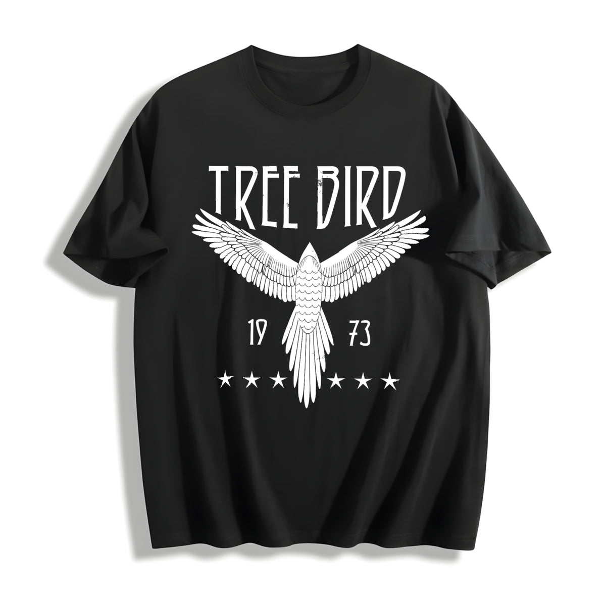 Free Bird Boho Cotton T-Shirt in Black