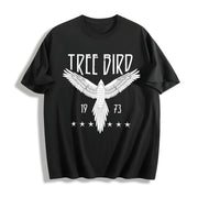 Free Bird Boho Cotton T-Shirt in Black
