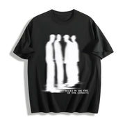 Street Atmosphere Virtual Shadow Characters Shadow Cotton T-Shirt in Black