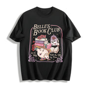Belle's Book Club Tale as Old as Time Belle’s Book Cafe Cotton T-Shirt in Black