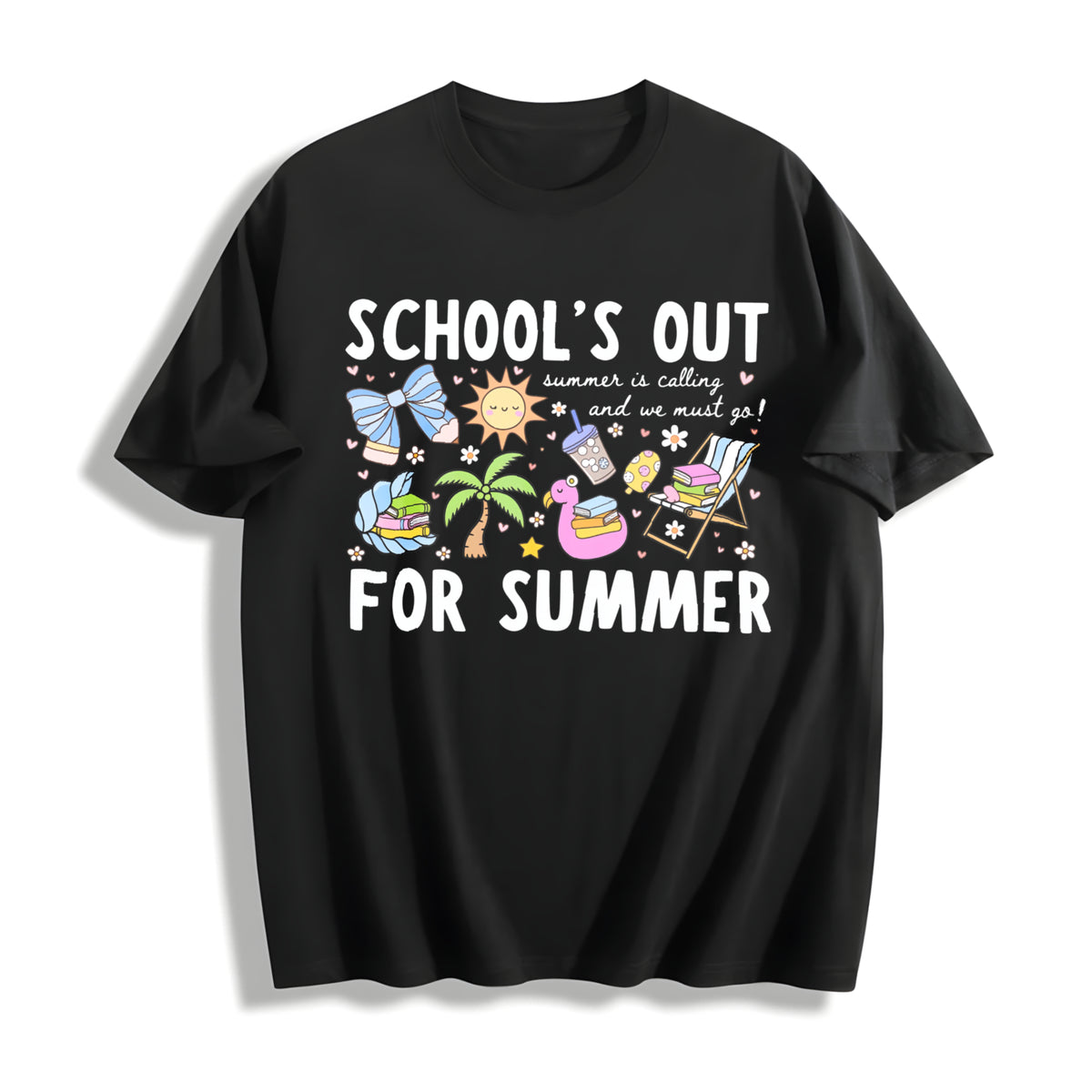 Schools Out Cotton T-Shirt in Black