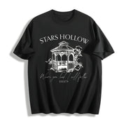 Stars Hollow Nostalgia Cotton T-Shirt in Black