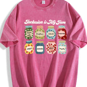 Inclusion Neurodiversity Vintage Washed T-Shirt in Red