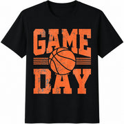 Basketball Game Day Cotton T-Shirt in Black
