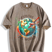 Explore the World Vintage Washed T-Shirt in Brown
