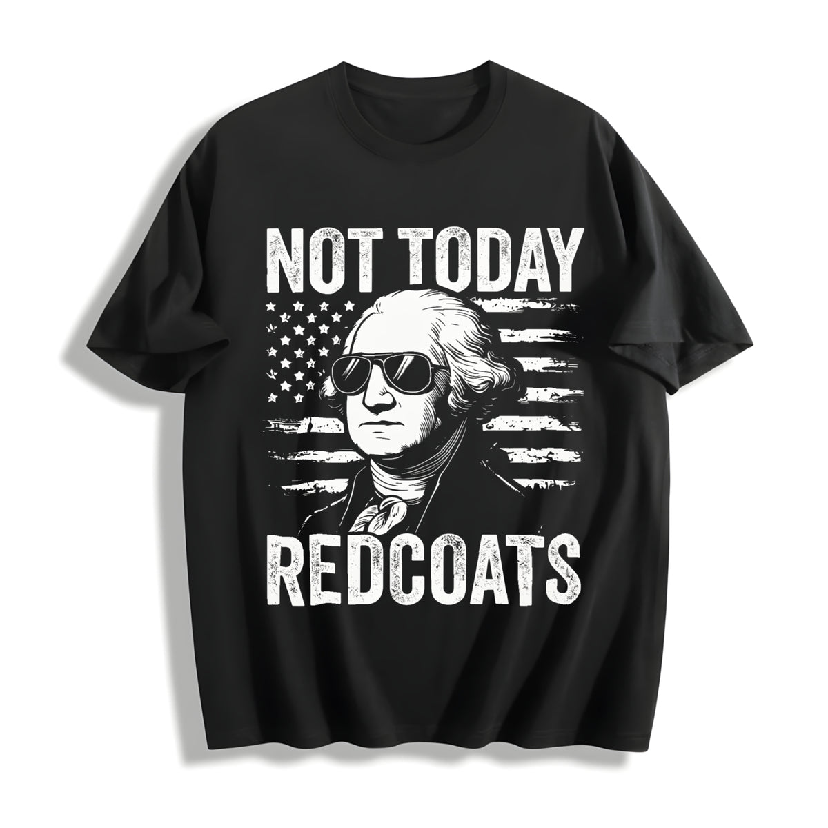 George Washington 4th of July Cotton T-Shirt in Black