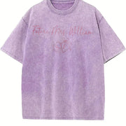 Future Mrs Personalized Engagement for Bride to Be Vintage Washed T-Shirt in Purple
