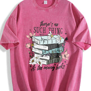 Book Lover There's No Such Thing as Too Many Books Vintage Washed T-Shirt in Red