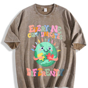 Everyone Communicates Differently Vintage Washed T-Shirt in Brown