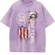 Retro Usa 250 250th Usa Flag Vintage Washed T-Shirt in Purple