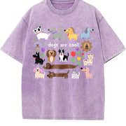 A Premium a Pleated Vintage Washed T-Shirt in Purple