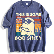 This Is Some Boo Sheet Ghost vintage washed oversized T-shirt in Blue