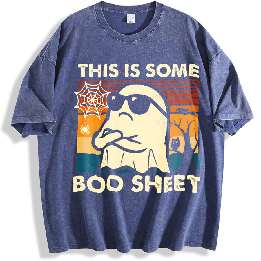 This Is Some Boo Sheet Ghost vintage washed oversized T-shirt in Blue