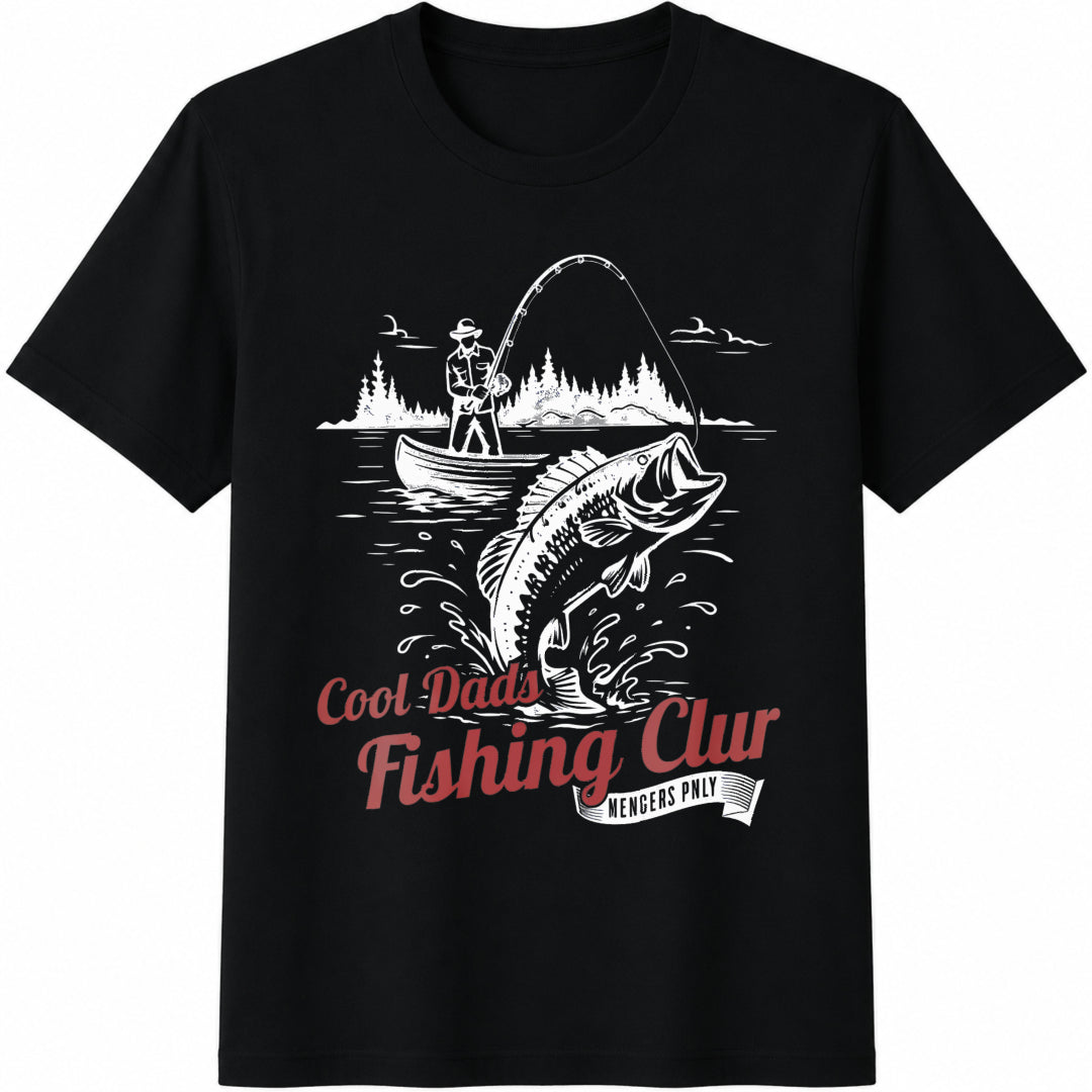Fishing Dad Reel Dad Cotton T-Shirt in Black