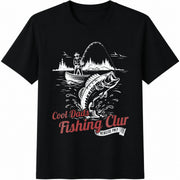 Fishing Dad Reel Dad Cotton T-Shirt in Black