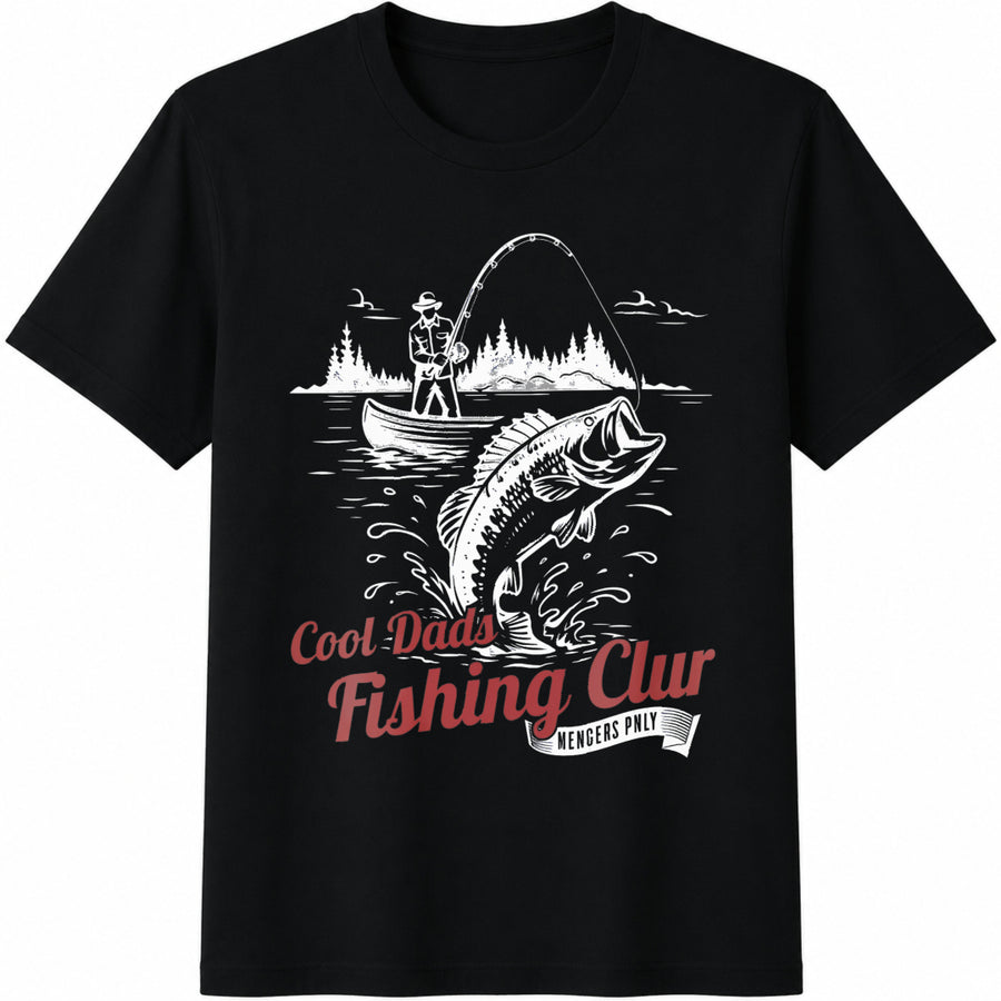Fishing Dad Reel Dad Cotton T-Shirt in Black