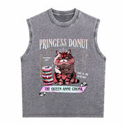 Dungeon Crawler Carl for Retro Princess Donut Book Lovers Vintage Washed Tank Top in Gray