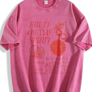 With Retro Spring Attire Vintage Washed T-Shirt in Red