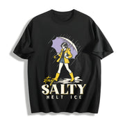 No Ice Stay Salty Melt ICE Cotton T-Shirt in Black