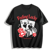 Feeling Lucky - Casino Elements Cotton T-Shirt in Black