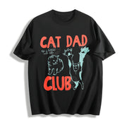 ® Cat Dad Club Back Cat Cotton T-Shirt in Black