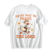 Praise the Lord Bible Verse Cotton T-Shirt in White