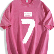 For Formal Urban Distressed Enthusiasts Vintage Washed T-Shirt in Red