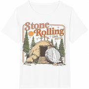 Rolling Christian Stones Easter Jesus Christ for Christian Cotton T-Shirt in White